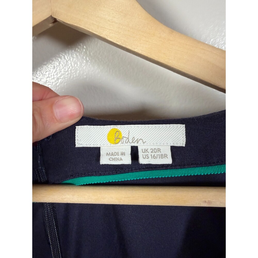 Boden Benedicta Ponte Dress Size 20 R Navy Blue Preppy Work Career Mod Retro - Picture 4 of 11